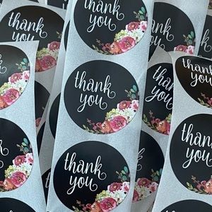40 Small Thank You Stickers! (Quarter Size)